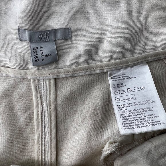 H&M Linen Capri Pants size 14 - Picture 4 of 6